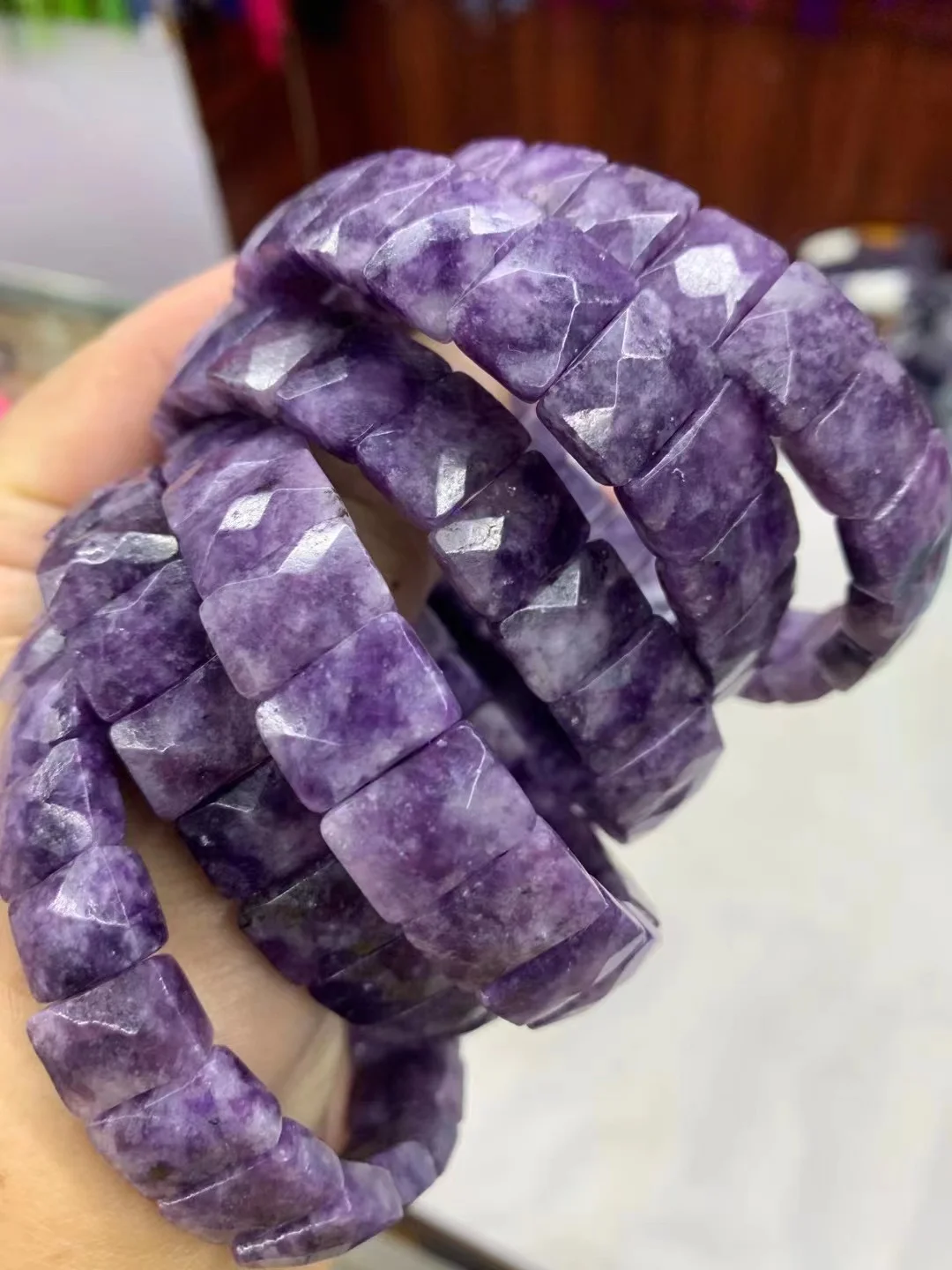 

Purple Lepidolite Gemstone Jewelry Bracelet Natural Gemstone Bangle for Women for Gift Wholesale !