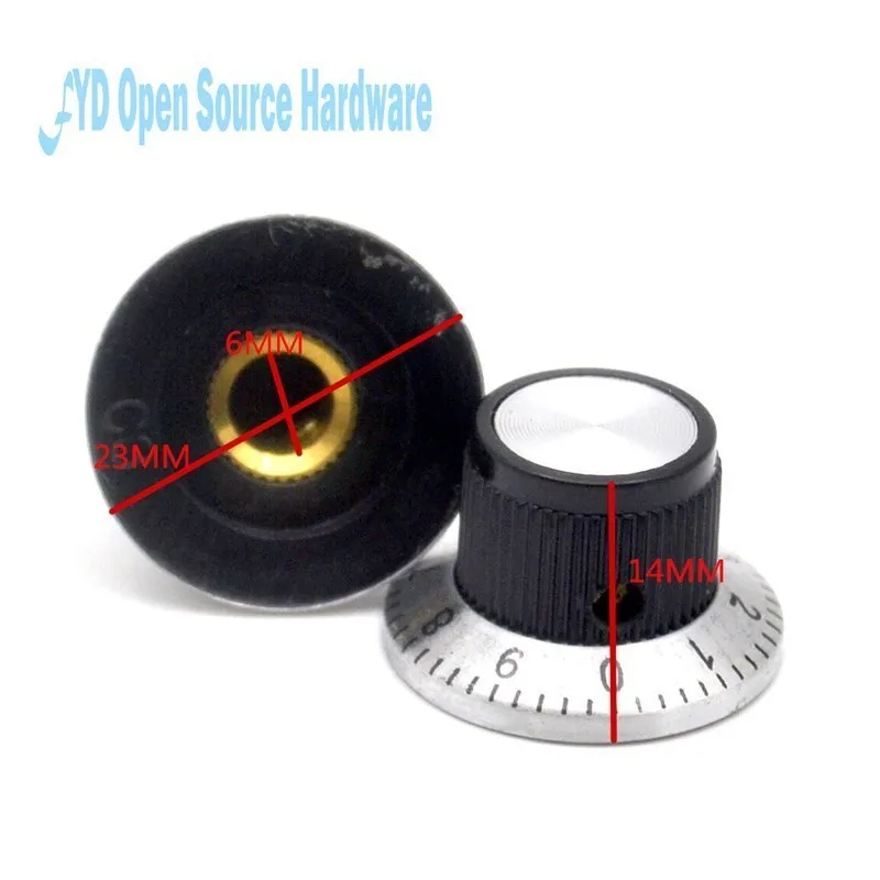 5pcs Potentiometer Knob C3 / Band Dial Knob Bore 4MM / Width 23MM * 14.5MM High