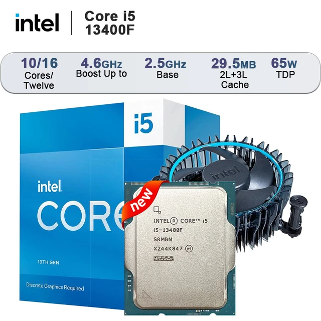 Intel New Core i5-13400F i5 3400F 2.5 GHz Ten cores Sixteen