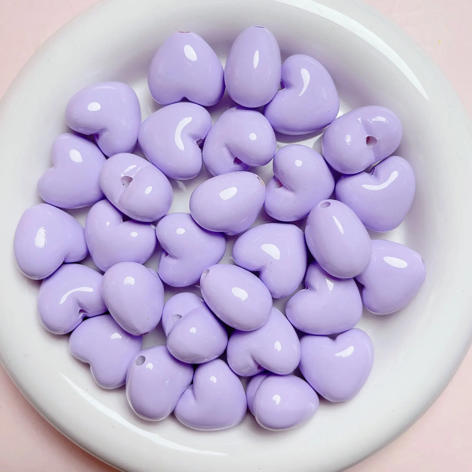 Colorful Love Heart Beads for DIY Jewelry and Accessories