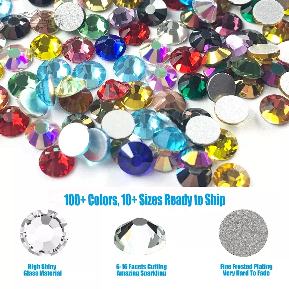 Beadsland Flatback Rhinestones Bulk,14400pcs White Rhinestones for