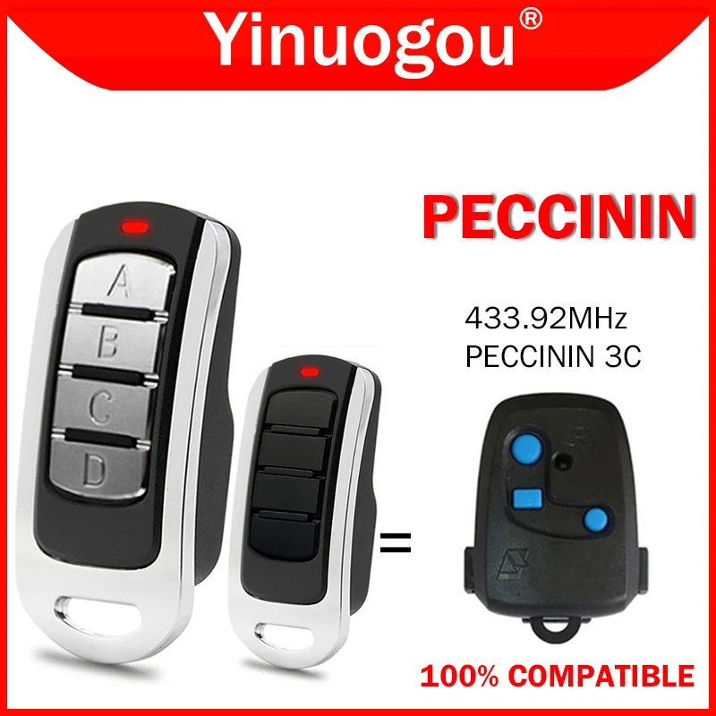 

PECCININ Remote Control Garage Door Opener Clone PECCININ TX MENBRANA Garage Door Remote Control Command 433.92MHz Rolling Code