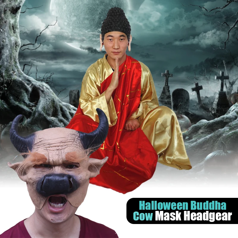 

Buddha Headgear Wig Bodhisattva Bodhi Costume Bull Demon King Masks Stage Performance Props Halloween Party Decor Masks