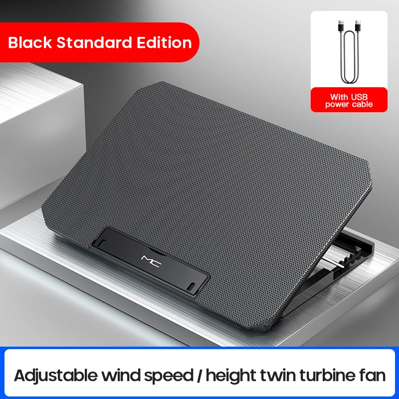 게이밍 노트북 쿨러 선풍기, LED 스크린, USB 포트 2 개, 2600RPM 노트북 쿨링 패드, 노트북용 노트북 스탠드, Q100, 17 인치