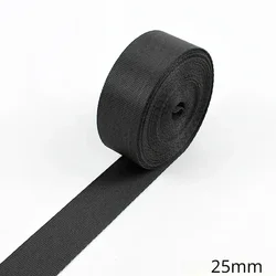 Durable Black Nylon Webbing Tape for DIY Crafts and Accessories (25mm)