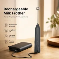 Mousseur à lait électrique rechargeable sans fil, mini fouet à café, batteur à œufs, mélangeur portatif 3