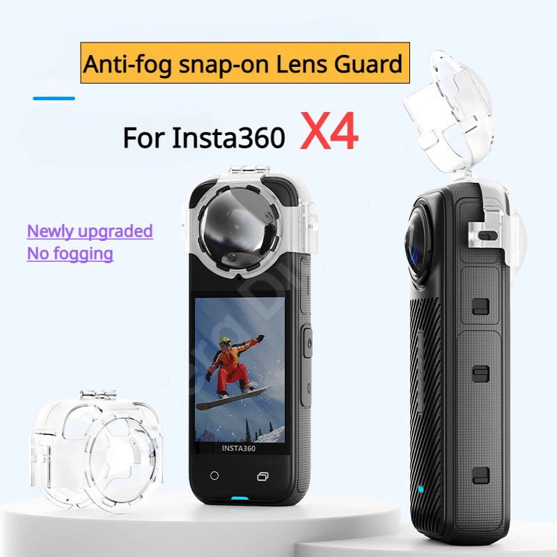 김서림 방지 스냅온 렌즈 가드, Insta360 X4 용 투명 렌즈 커버 보호 캡, Insta 360 X4 파노라마 카메라 액세서리