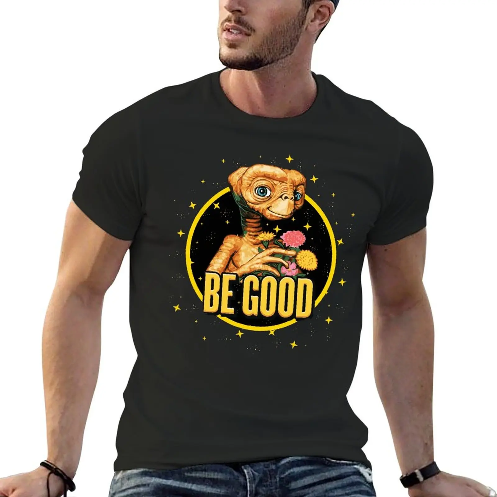 

Футболка Crewneck E.T The Extra эфира Be Good для футболки, спортивные футболки, графический Забавный фитнес, европейский размер