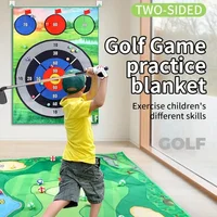 Indoor Kids Golf Floor Game Toys Multiplayer Interactive Sports Party Games Golf Mat Set with Golf Club Floor Toys Gift for Kids 1