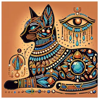 Kit di pittura artistica con diamanti per adulti, kit di arte con diamanti a forma speciale con gatti colorati fai-da-te per principianti per la decorazione della parete di casa