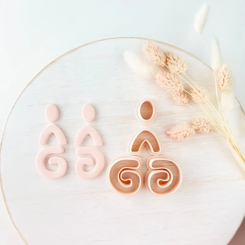 Y2k Style Soft Pottery Earrings Polymer Clay Molds DIY Future Style Earring Jewelry Cutters Handmade Jewelry Pendant Making Tool