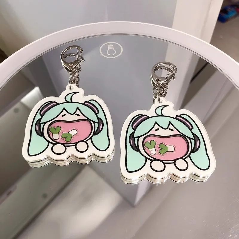 Cute 5cm Hatsune Miku Acrylic Keychain with Rocking Pendant - Perfect Birthday Gift
