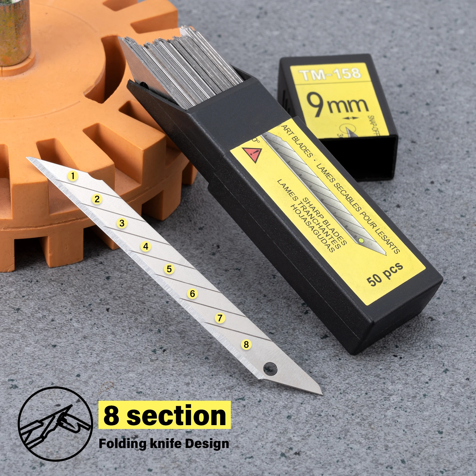 EHDIS 100pcs Art Blades 30 Degree Carbon Steel Blade Vinyl Sticker DIY Paper Cutting Utility Knife Auto Window Tints Accessories