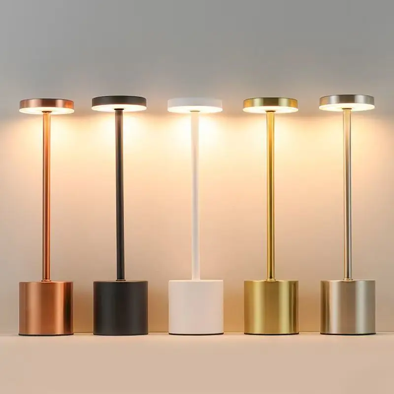터치 LED 테이블 램프 충전식 책상 램프삼색 조광 눈 보호 부드러운 야간 조명 침실 침대 옆 거실용