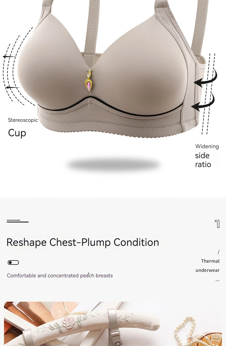6 stücke Sexy Verschluss Bh Frauen Vorderen Befestigungs Bh Drahtlose Bhs für Frauen Push-Up Dessous Plus Größe Büstenhalter Keine stahl Ring Bh – Detail 4