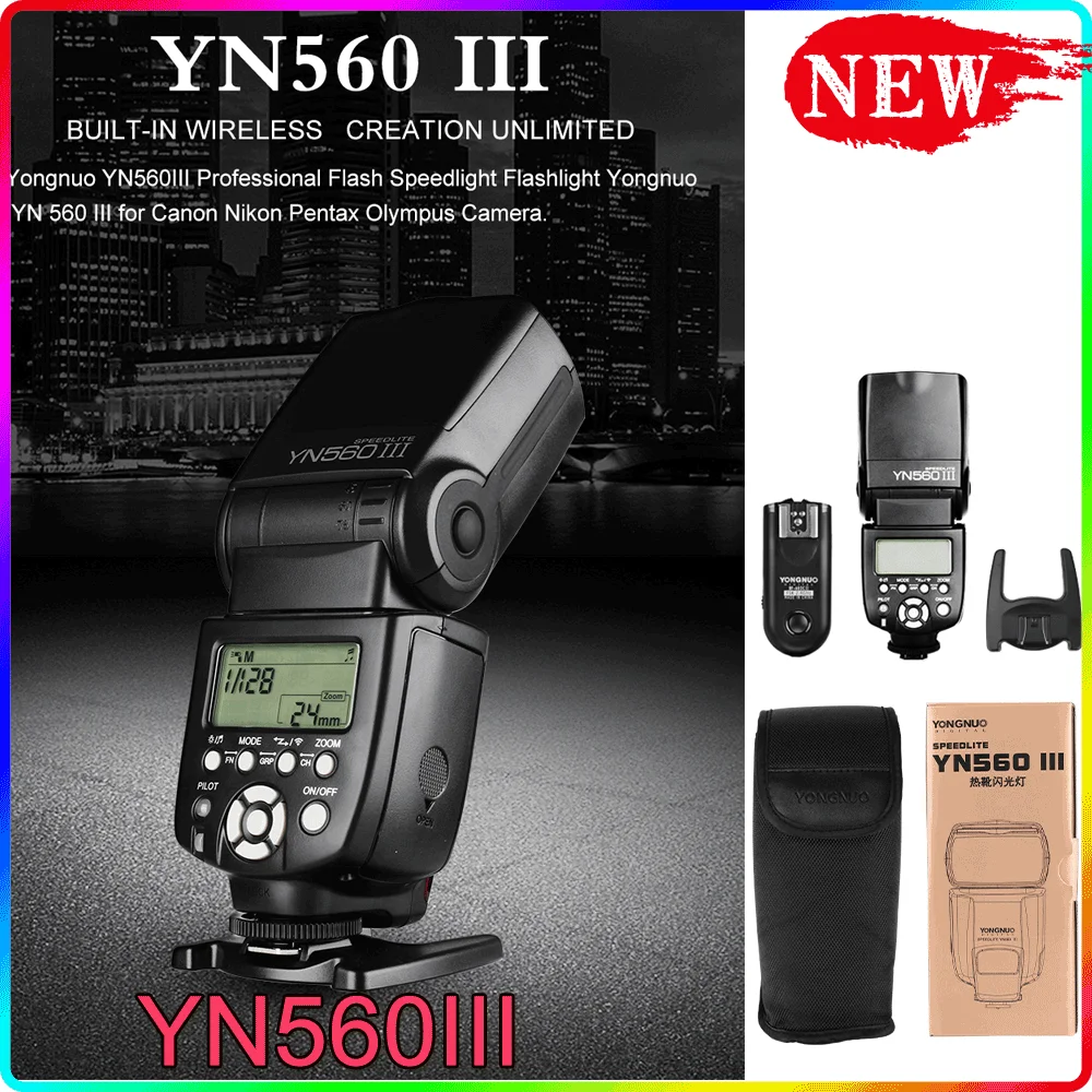 Yongnuo Yn560iii Yn560 Iii Yn 560 Wireless Speedlite Flash Flashlight For Canon Nikon Olympus