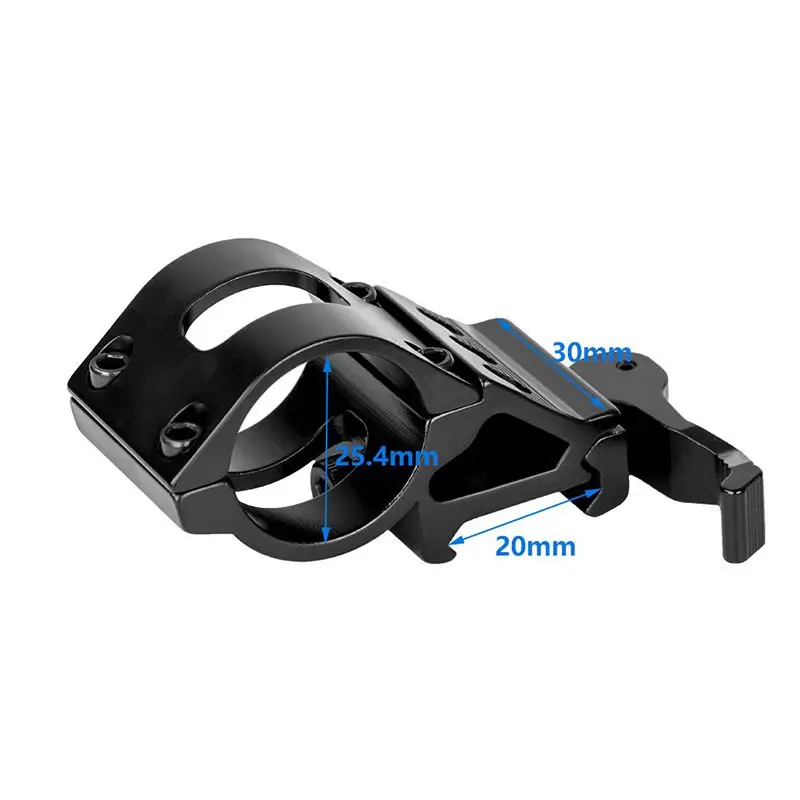 Scope Mount 25.4mm Quick Release Picatinny Mount, 45 Degress Offset, Flashlight Holder Scope Ring Mount for Leveling, Shooting