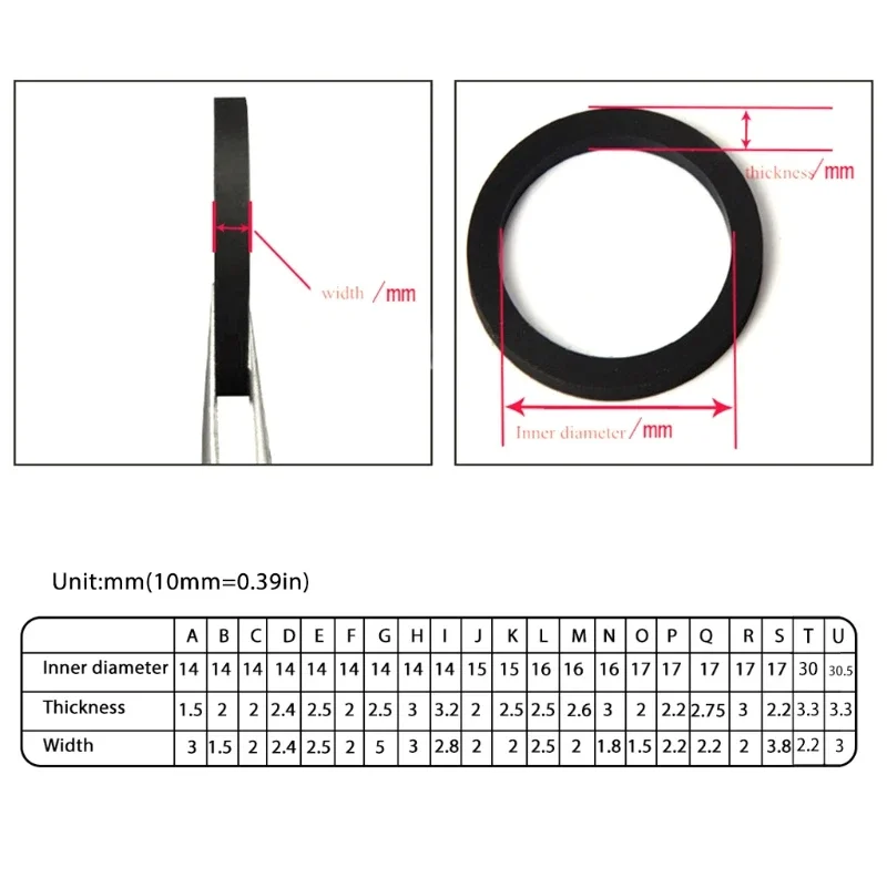 4Pcs Thickness Idle Wheel Pulley Belt Loop Idler Rubber Ring for SHARP 700 Cassette Deck Tape Recorder Stereo Player