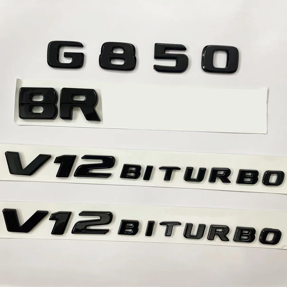 Per Mercedes Benz Brabus G850 V12 Biturbo Lettering Logo Black Gloss Car Decorare Brabus G850 V12 Biturbo Emblem Badge Sticker