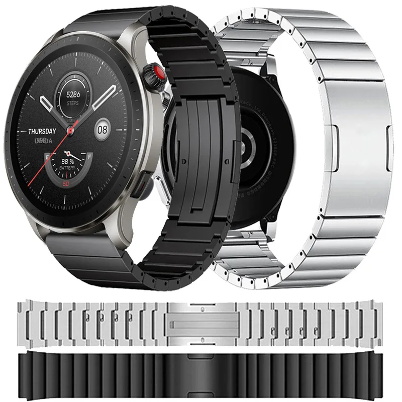 

Ремешок из титана и металла для Amazfit GTR 4 / 3 Pro, сменный Браслет для смарт-часов Amazfit GTR 47 мм 2/2e, Аксессуары для браслета