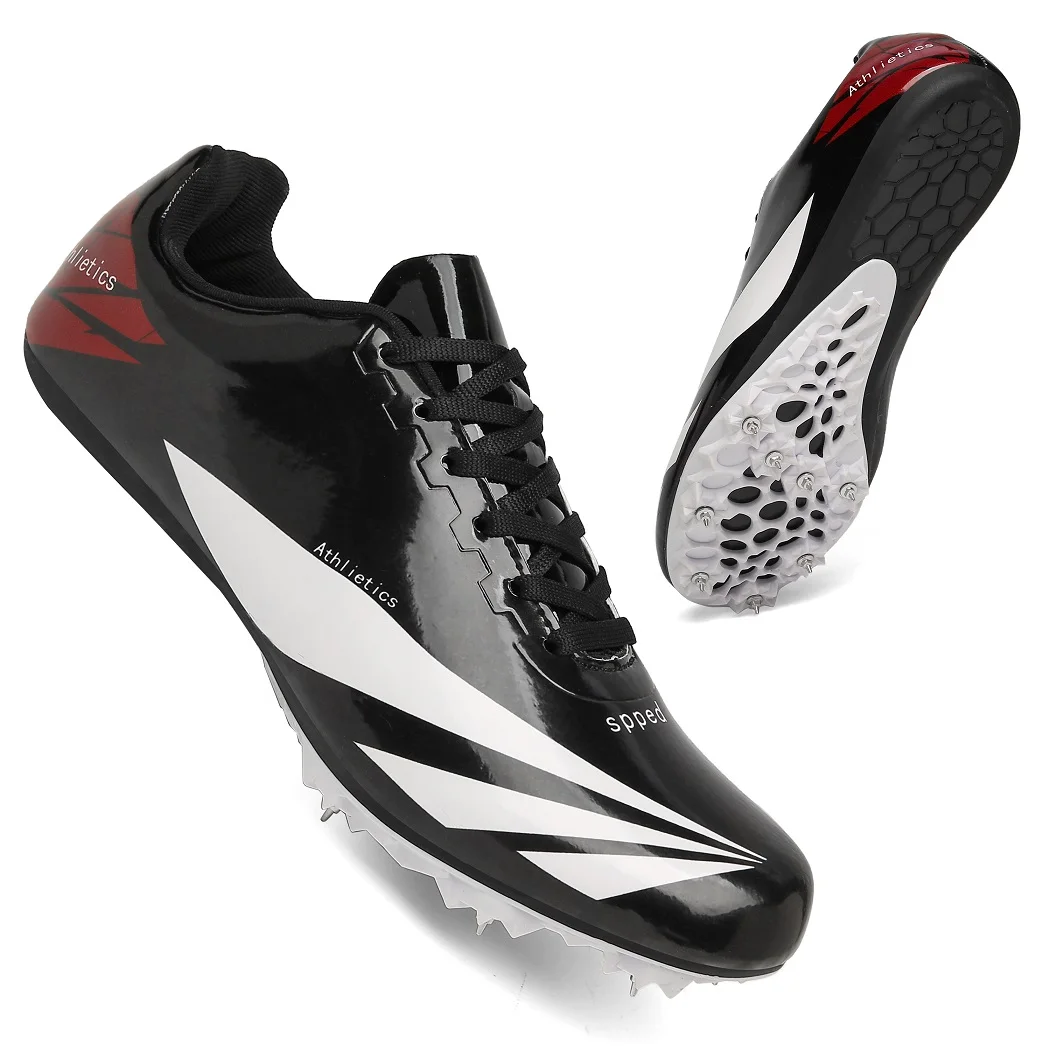New Arrival Spiked Shoes Men Track and Field Spikes Sneakers Women Running Shoes for Boy Lacing Athletic Shoes Training Shoes