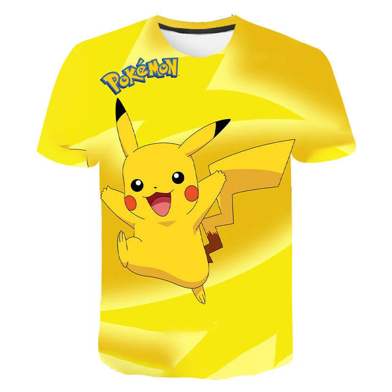 black long sleeve shirt 2022 summer new style pokemon short sleeve T shirt kid boys girls fashion cute loose T shirts fit 3-14 years old kids personalized t shirts