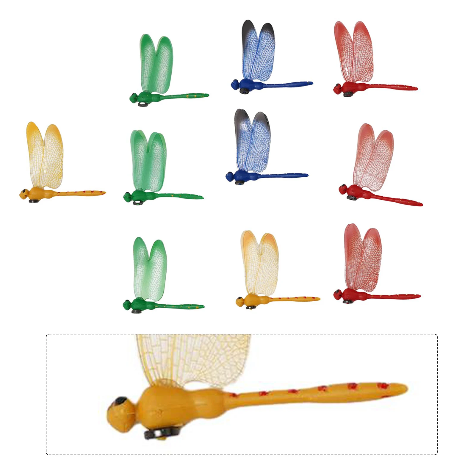 

10pcs Magnetic Dragonfly 9cm PVC Simulated Dragonfly For Gardens Flower Beds Pot Plants Casement Boxes Garden Lawn Decorations