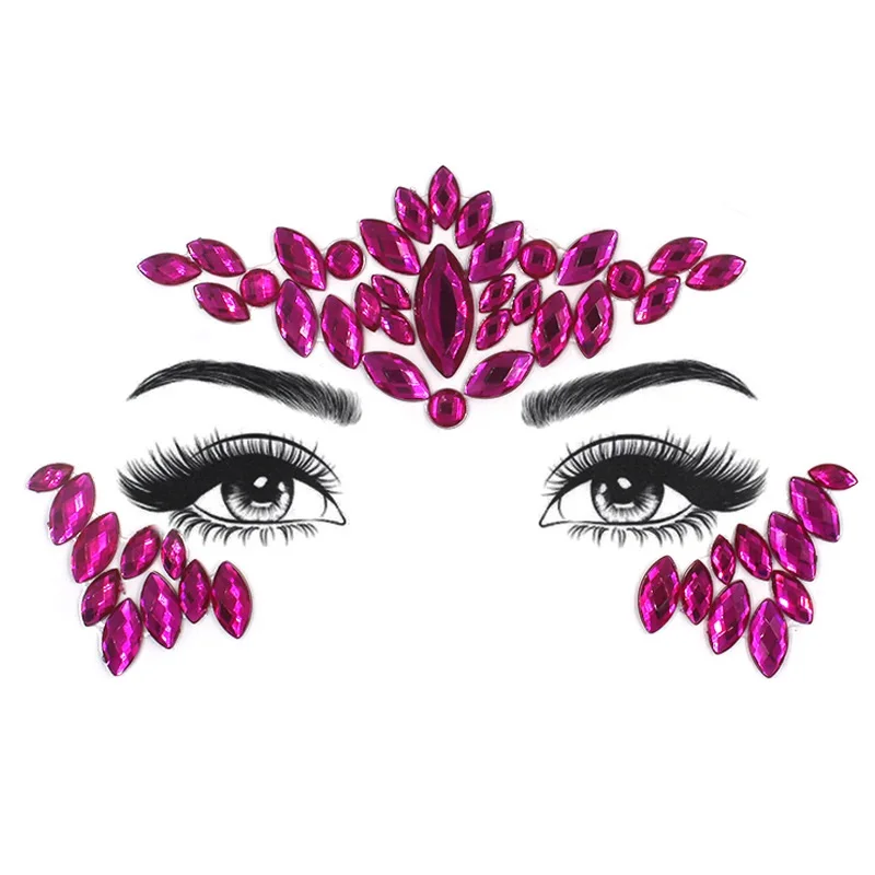 Rhinestone Face Jewels: Festival Glitter Crystal Stickers