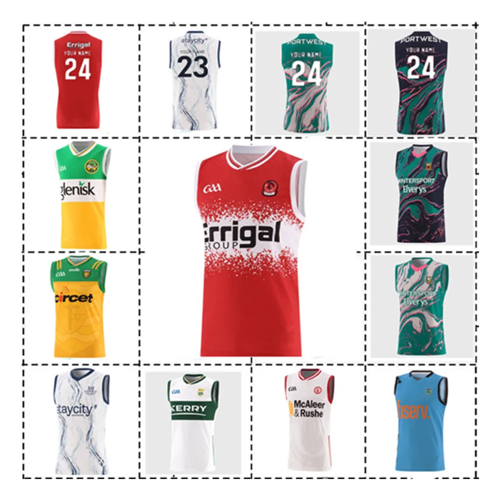 Donegal/ Galway/ Kerry/Derry GAA Home Vest Mens Rugby Jersey Size:S-3XL rugby jersey gaa singlet