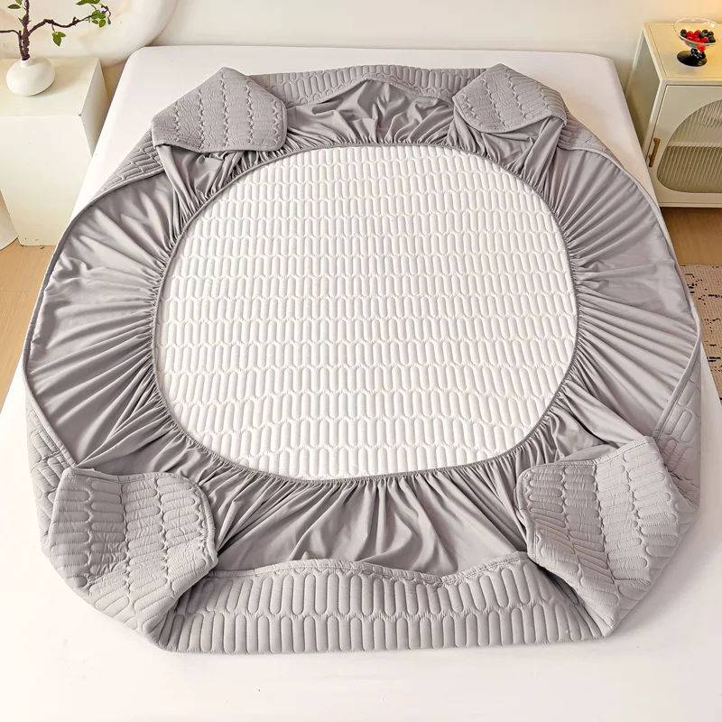 Waterproof Throw Mattress Cover Cotton Soybean Fiber Bed Fitted Sheet Mattress Protector Single/Double/Queen/King 150/160/200 5