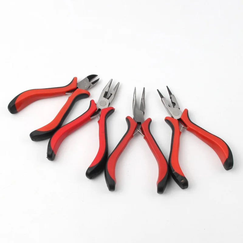 Black Handle Long Nose Mini Pliers Round Flat Long Nose Bent Nose Pliers For Jewellery Making Diy Crafts Necklace Bracelet Tools