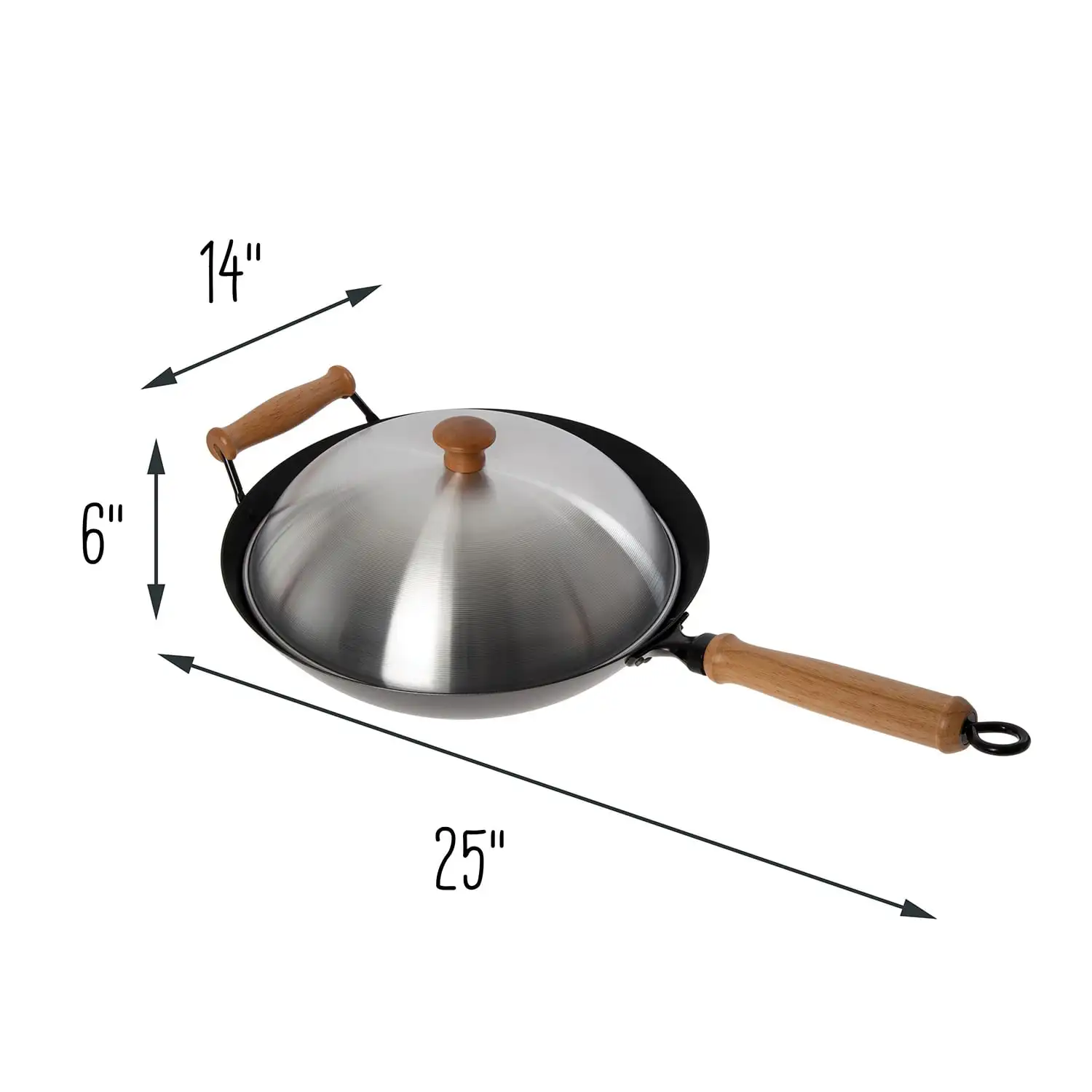 Professional Series Carbon Steel Nonstick Wok Set with Lid and