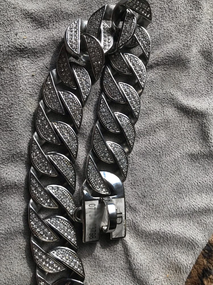 Stainless Steel Rhinestone Dog Collar Chain - PeticaDeals