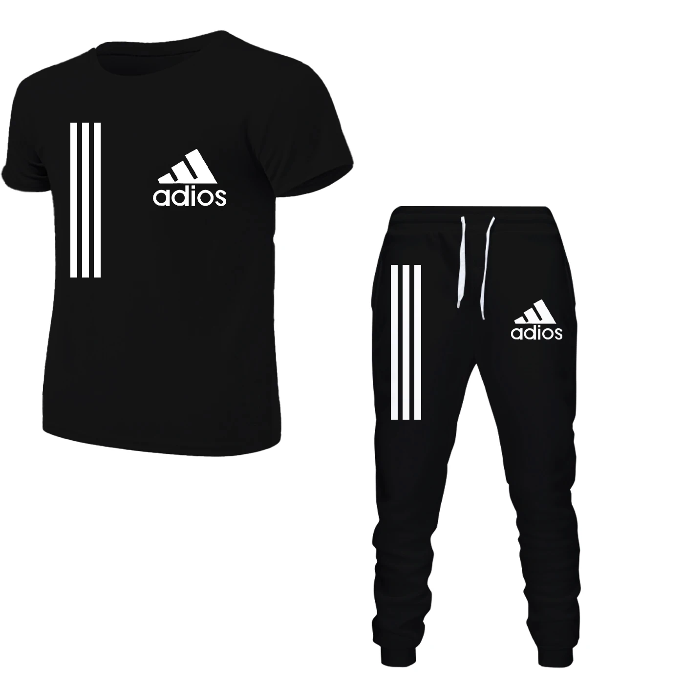 

Cotton Men's T-shirt Sets Fashion Casual Tee Shorts Running Suit for Men Summer Harajuku Male Streetwear Tops Clothes