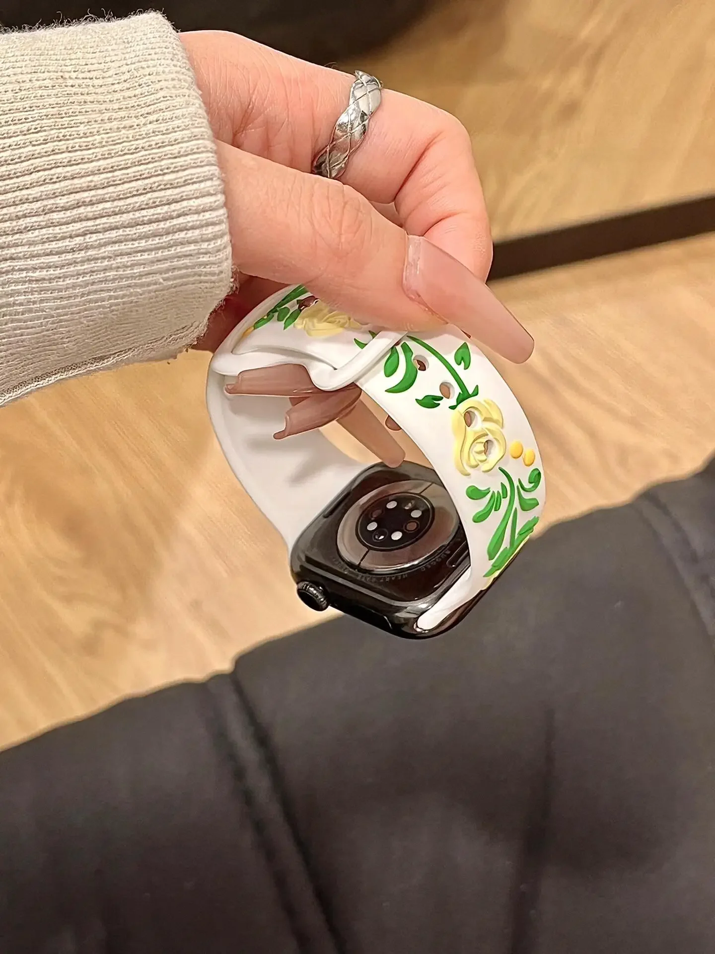 Elegant Rose Silicone Strap