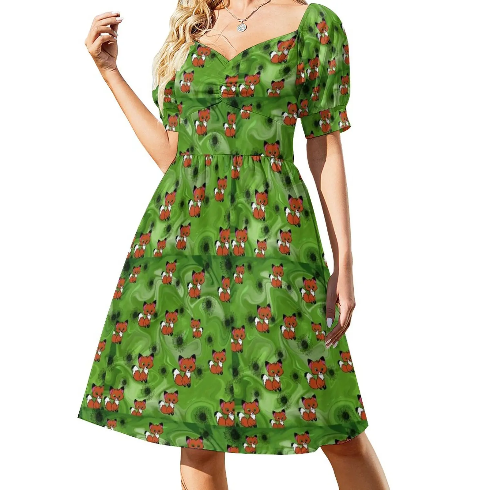 

Field of foxes Sleeveless Dress Women's dress cute dress Summer skirt