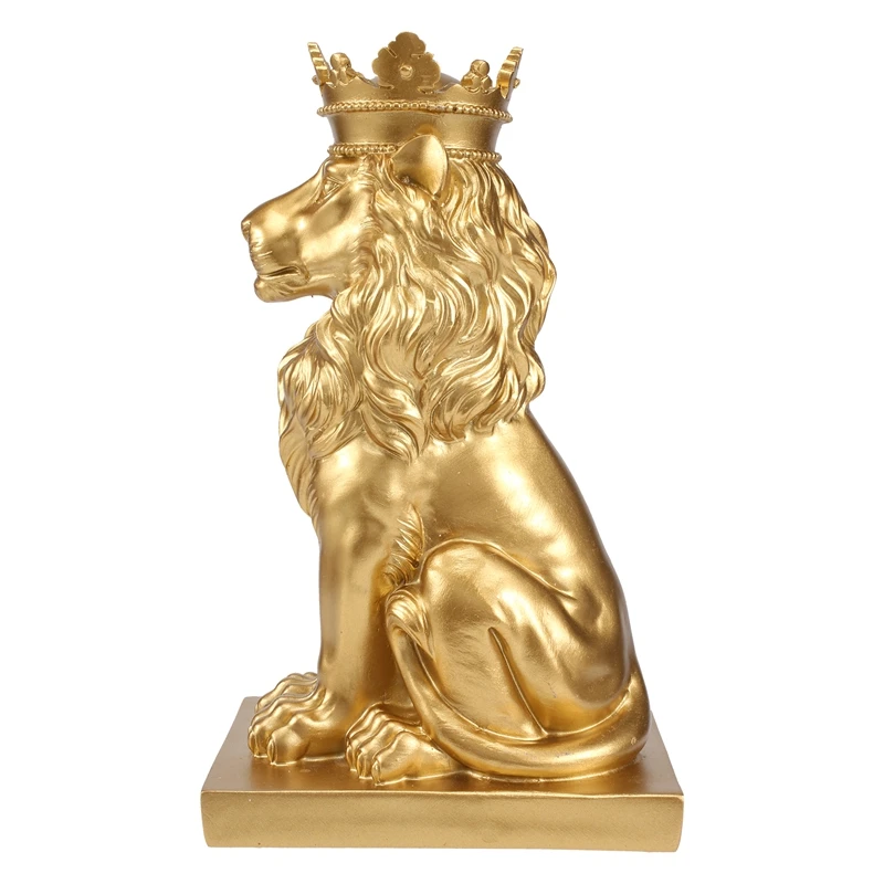

Абстрактная Корона, статуя льва для дома, офиса, бара, Мужская религиозная скульптура льва из смолы, ремесла, животное, искусство, Декор, украшения