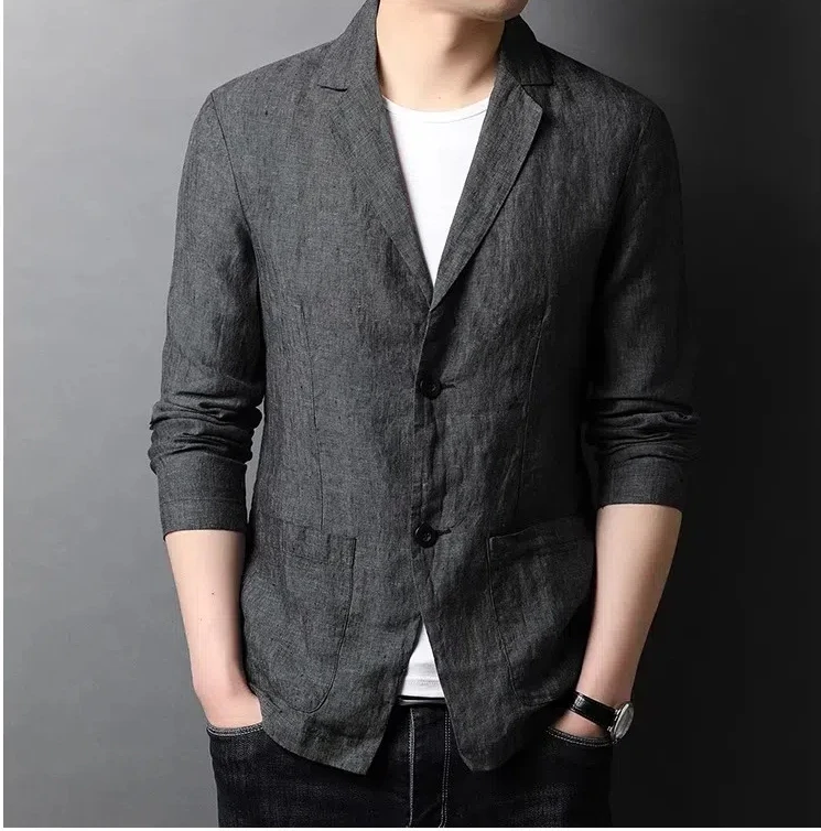 Thin linen suit spring autumn casual men's clothing casual jacket