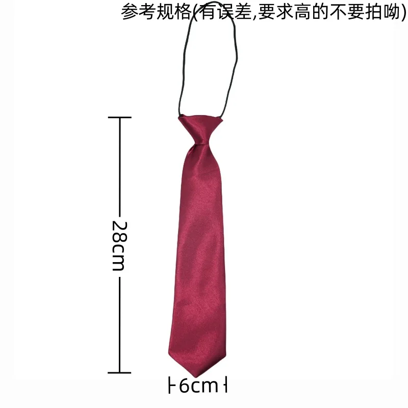 Children Small Necktie Fashion Solid Color Rubber Elastic Tie School Boys Girls Wedding Performance Daily Wear Shirt Accessories