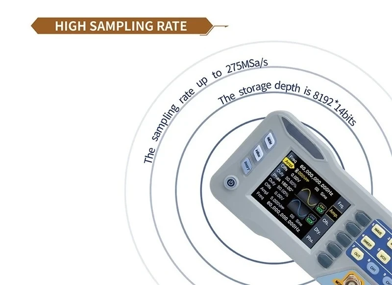 60Mhz 80Mhz Function Arbitrary Waveform Generator Dual Channel Signal Source 275