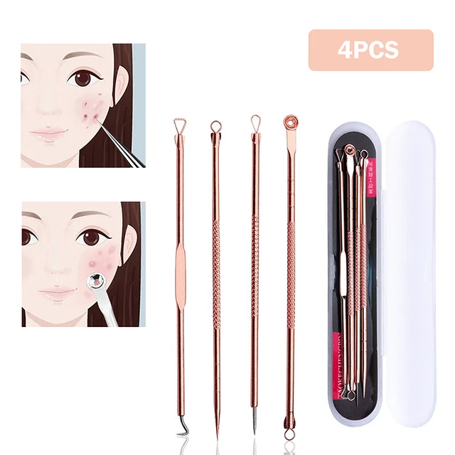 4Pcs Acne Extractor Remover Tool Kit Blackhead Blemish Removers Pimple  Needles - AliExpress