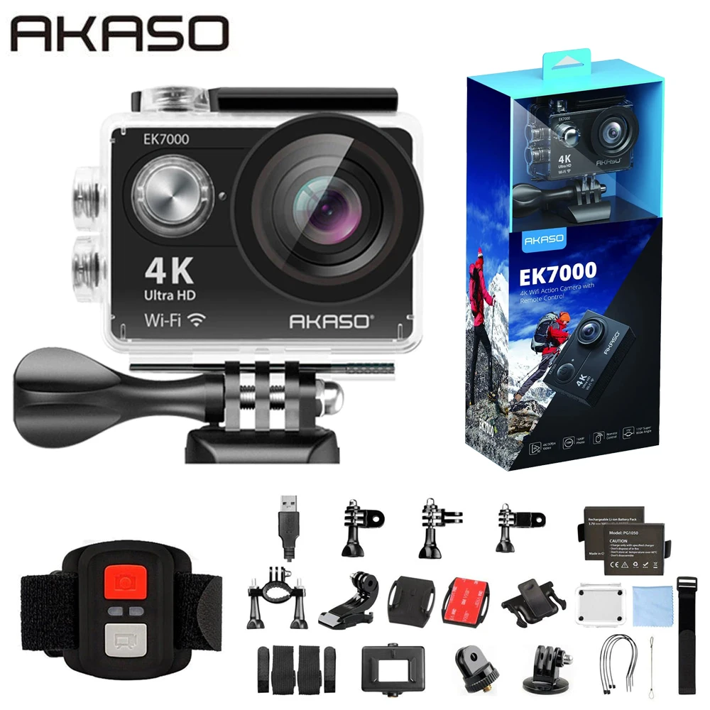 Tanio AKASO EK7000 WiFi 4K kamera akcji Ultra HD wodoodporna