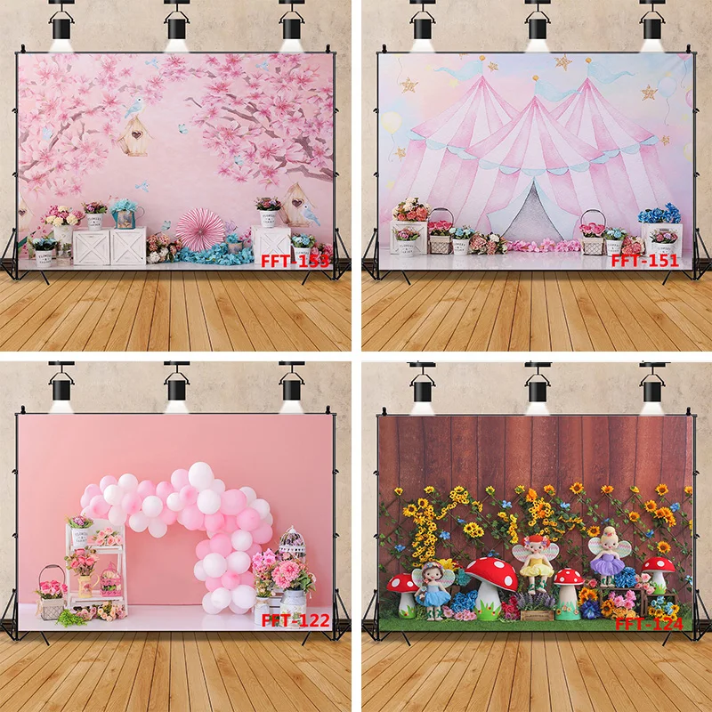 

Children Birthday Photography Backdrops 1st Baby Shower Newborn Portrait Photo Party Background Studio Prop 32928 FFT-04