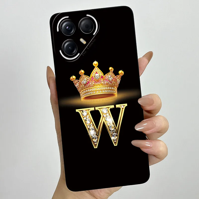 Luxury Crown Letter Silicone Soft Phone Case - Shockproof Back Cover