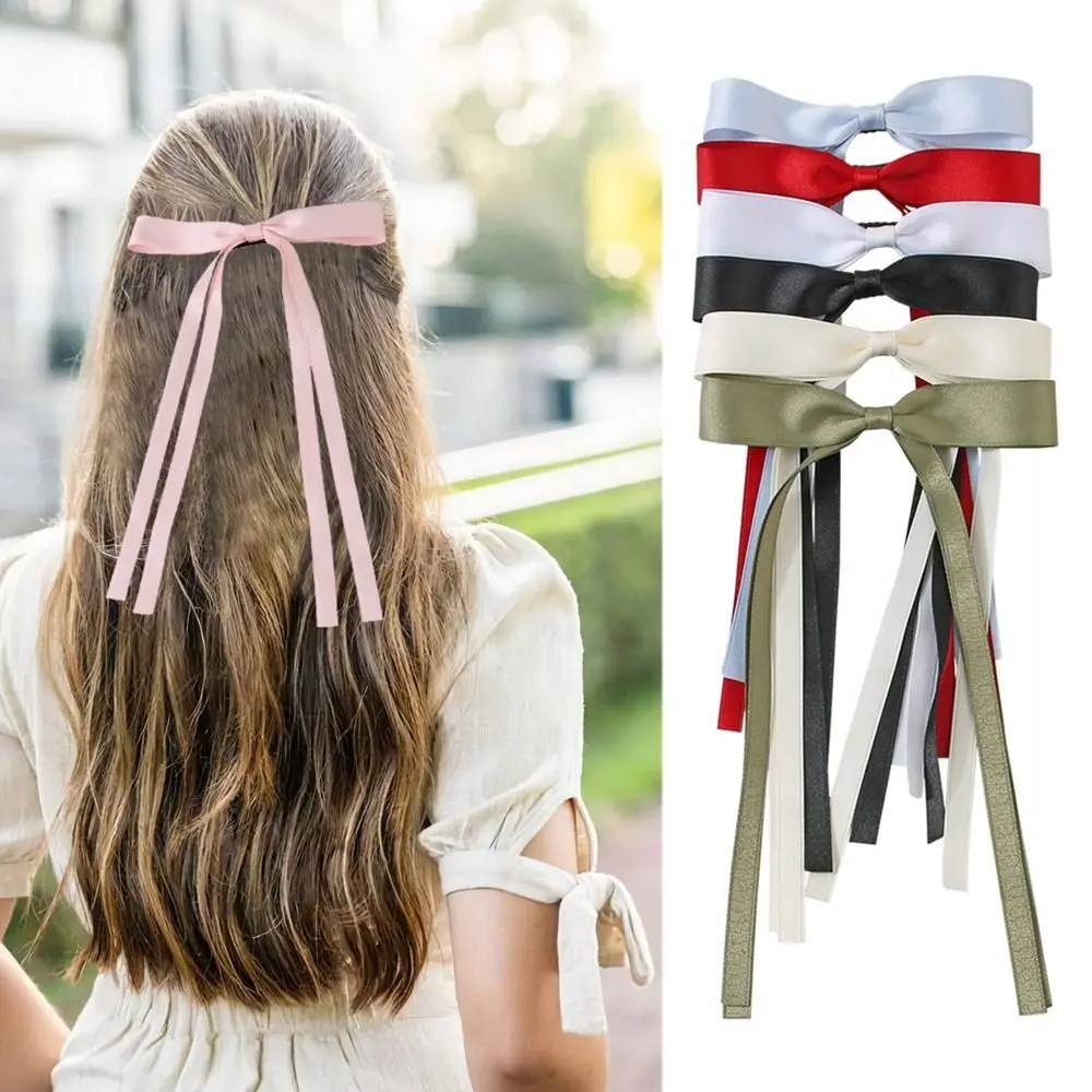 

Barrettes Balletcore Bow Hairpin Retro Long Tassel Y2k Bowknot Ribbon Hair Clip Korean Style Headwear Hair Tie Girl