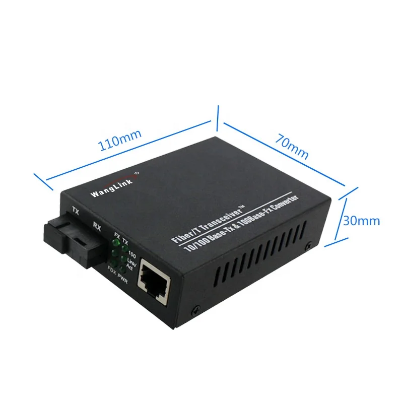 1 Pair Ethernet Media Converter 10/100M SC Single Fiber optic Media Converter 40km