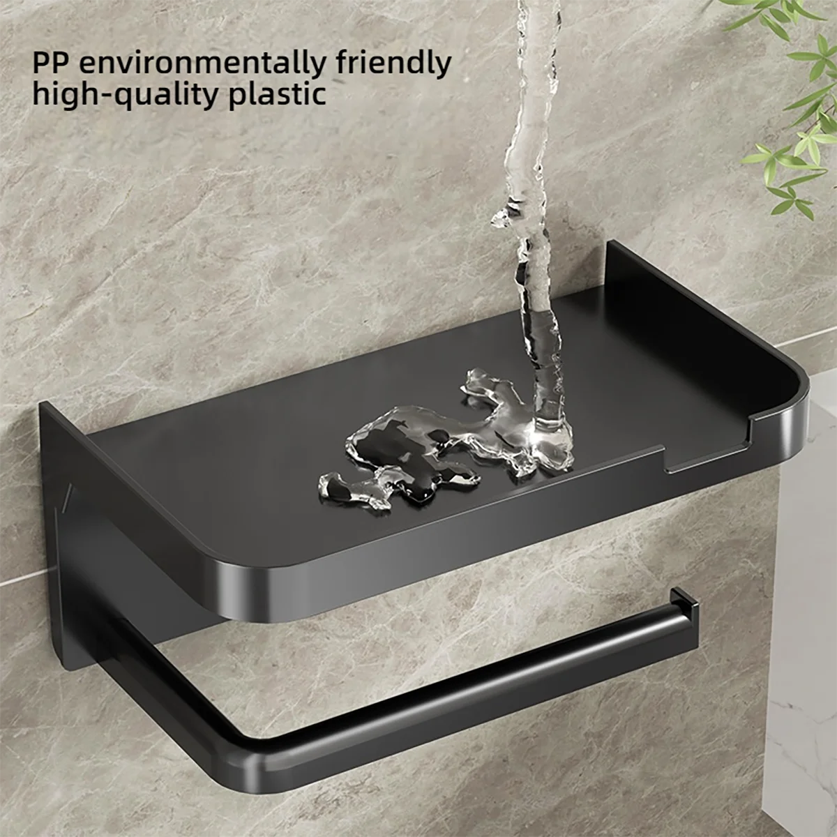 1PCS Wall Mounted Storage Rack Toilet Paper Holder No-Punch Roll Organizer - Bathroom Storage Accessories