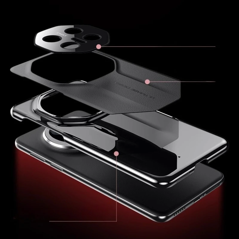 Luxury Leather Matte Splicing Plating Phone Case - Premium Hard Cover