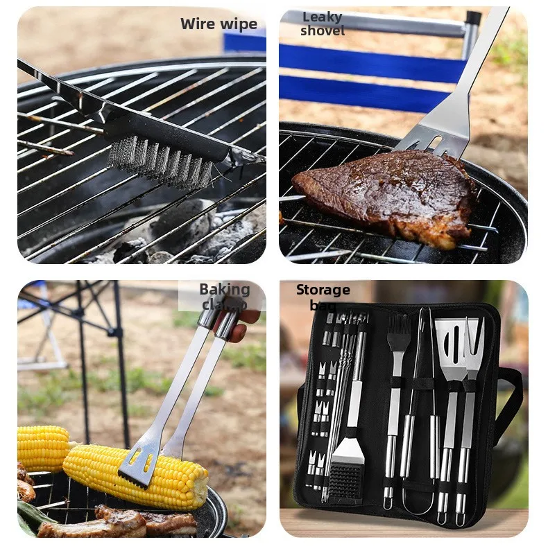 Description Picture 5 of itemStainless Steel BBQ Grill Tool Set Outdoor Cooking Kit with Durable Utensils for Perfect Grilling Experience