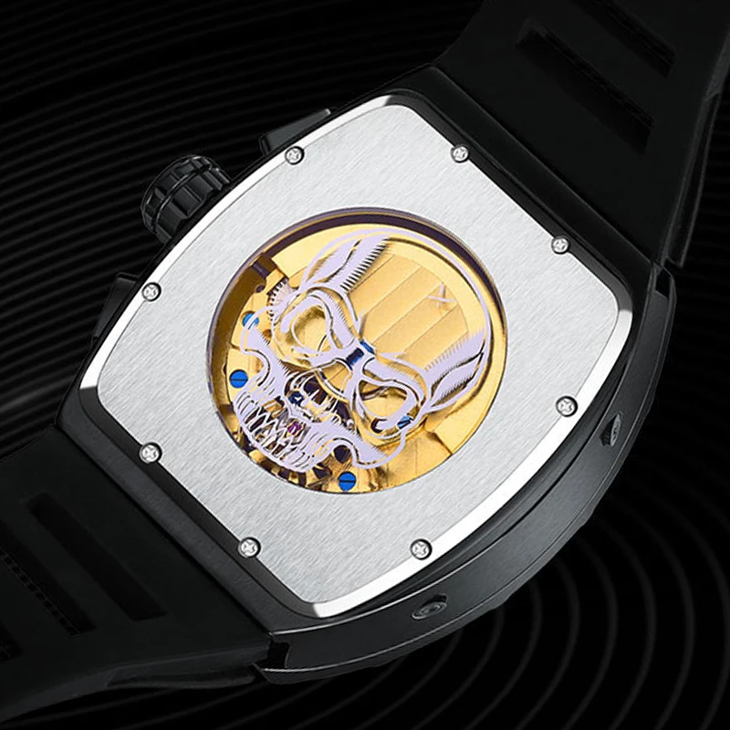 GUANQIN – montre squelette mécanique et automatique pour hommes, accessoires de Sport, Bracelet complémentaire, Tourbillon saphir